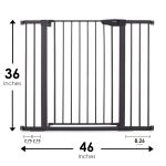 Mom's Choice Awards Winner-Cumbor 29.5-46" Auto Close Baby Gate for Stairs, Easy Install Pressure/Hardware Mounted Dog Gates for The House Indoor, Easy Walk Thru Wide Safety Pet Gates for Dogs, White - Image 3